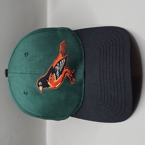 Vtg MLB Baltimore Orioles Twins Enterprise Twill Snapback Hat Green Baseball 90s